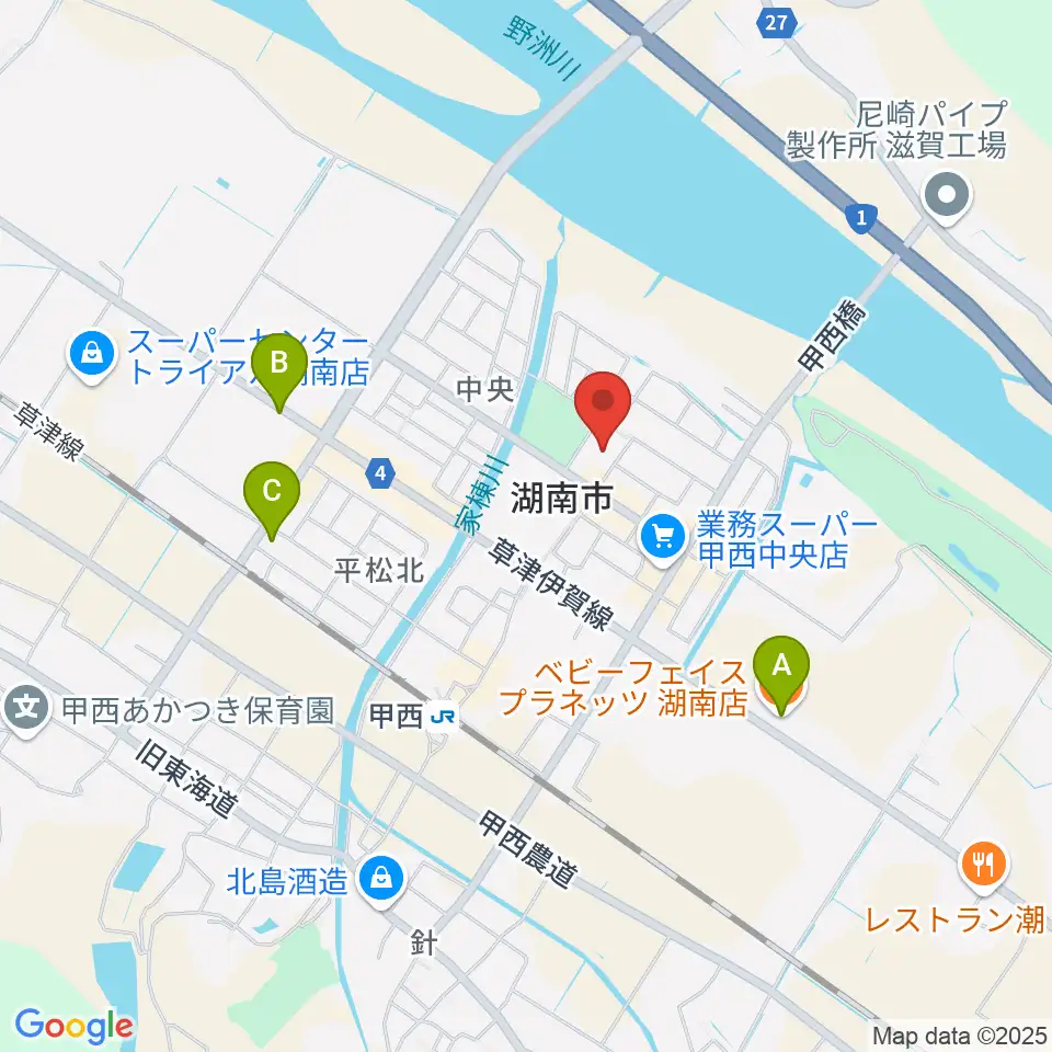 湖南市甲西文化ホール周辺のカフェ一覧地図