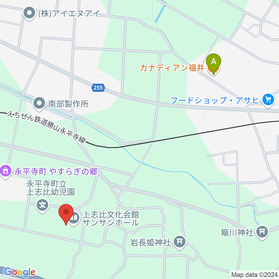 上志比文化会館サンサンホール周辺のカフェ一覧地図