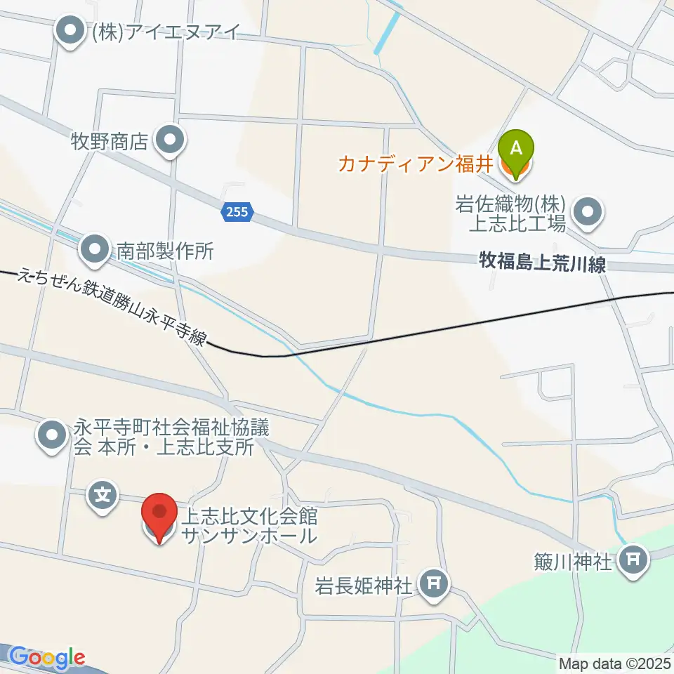 上志比文化会館サンサンホール周辺のカフェ一覧地図