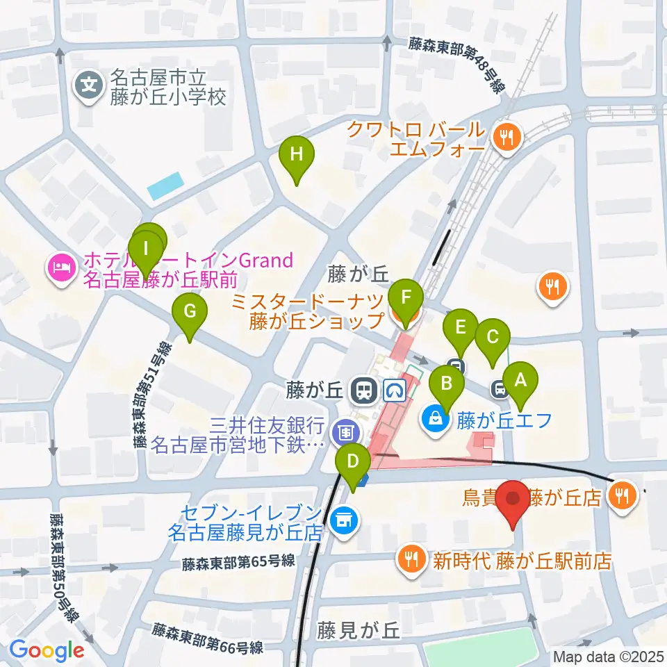日響楽器 藤ヶ丘店周辺のカフェ一覧地図
