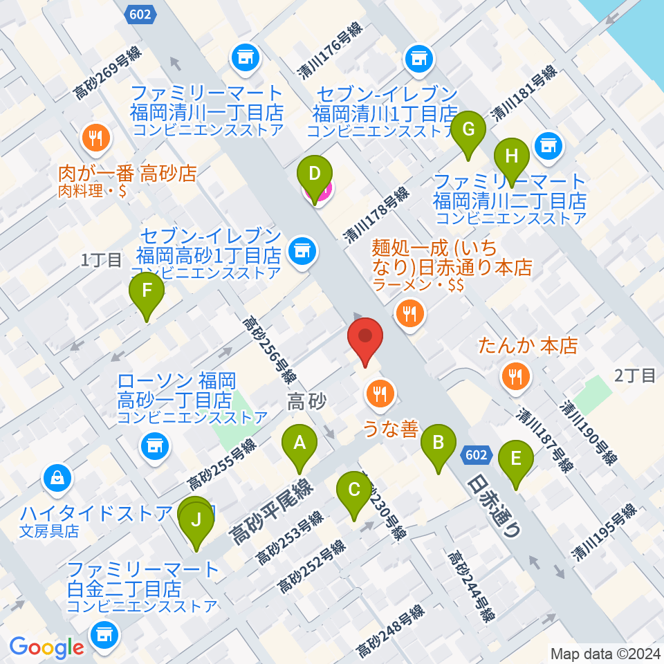 天神reflex周辺のカフェ一覧地図