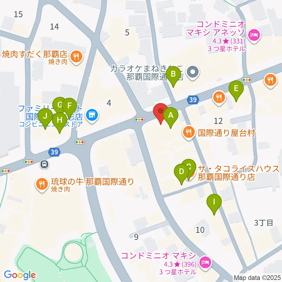 高良レコード店 楽器部周辺のカフェ一覧地図