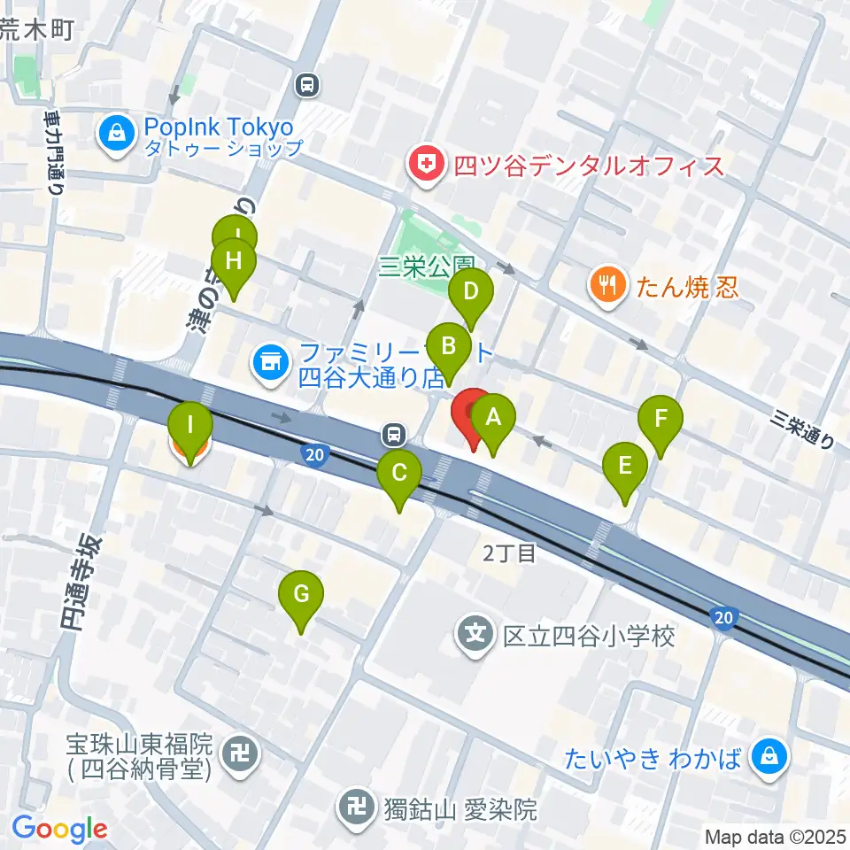 四谷アウトブレイク周辺のカフェ一覧地図