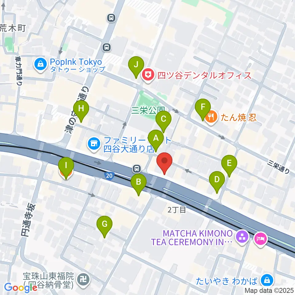 四谷アウトブレイク周辺のカフェ一覧地図