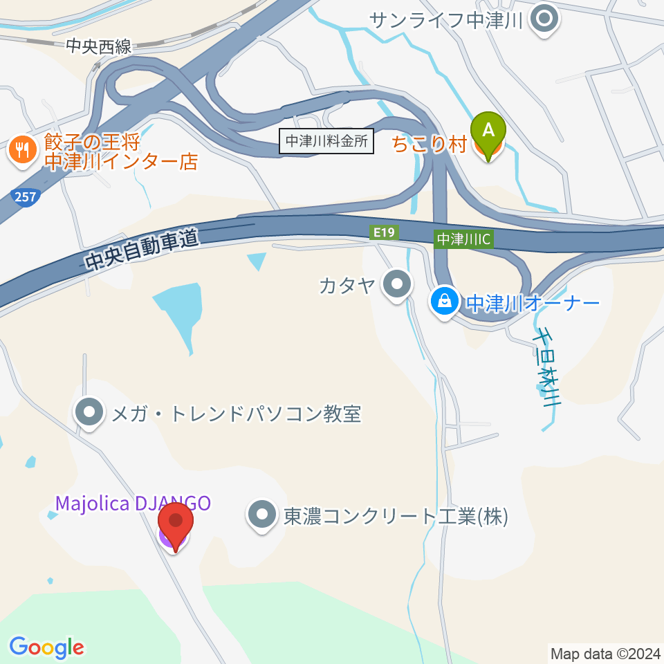 マジョリカ・ジャンゴ周辺のカフェ一覧地図