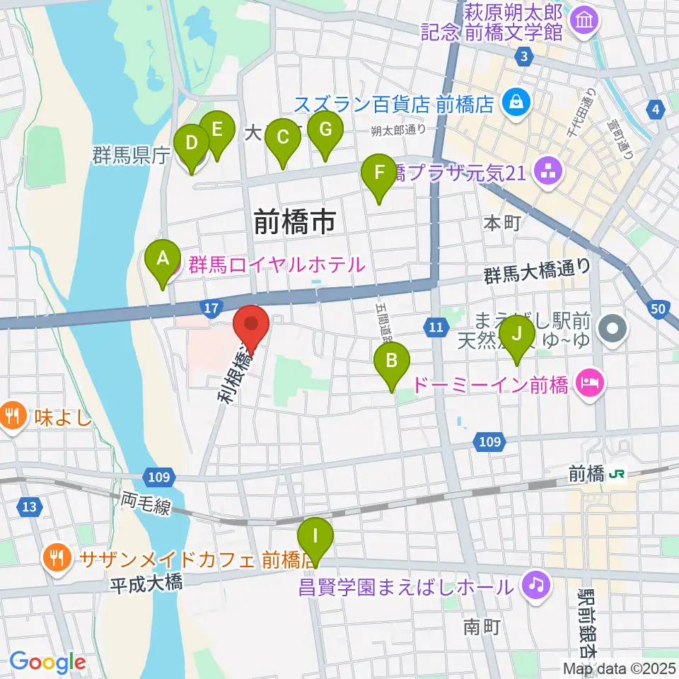 白くまレコード周辺のカフェ一覧地図