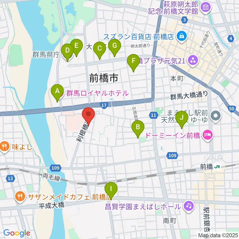 白くまレコード周辺のカフェ一覧地図