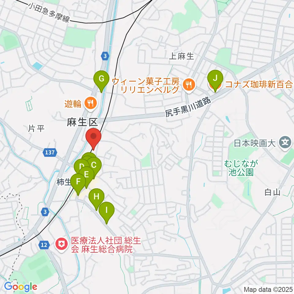 IL CONFORTO周辺のカフェ一覧地図