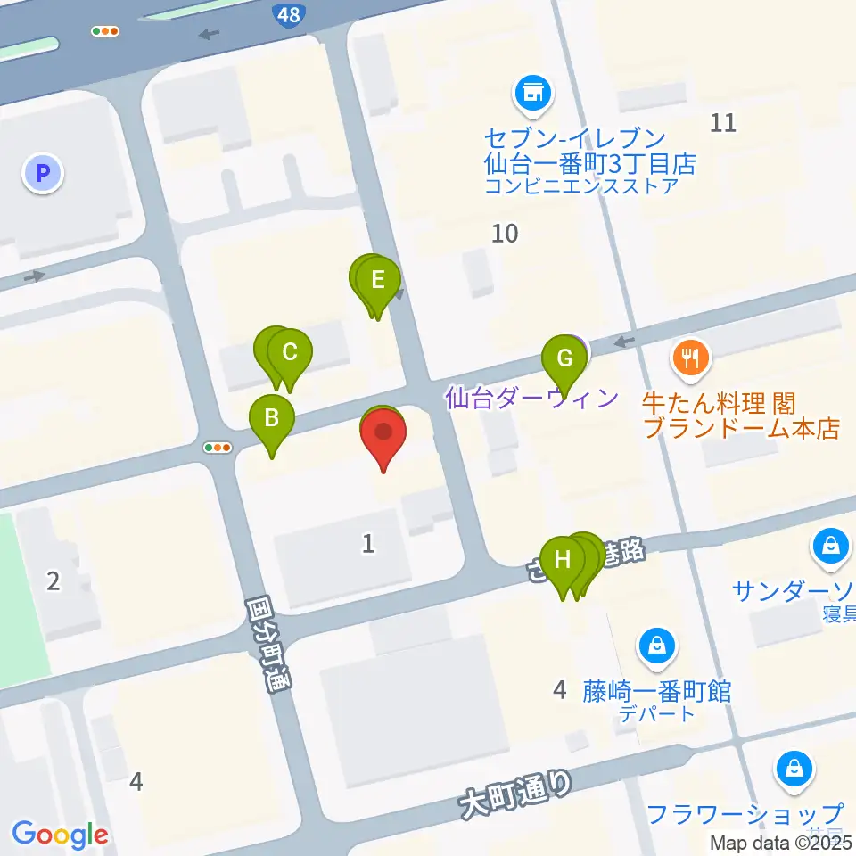 スタジオAmmy周辺のカフェ一覧地図