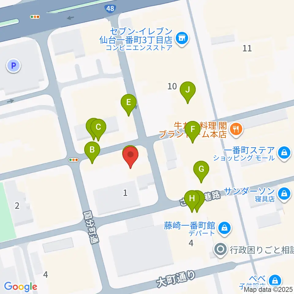 スタジオAmmy周辺のカフェ一覧地図