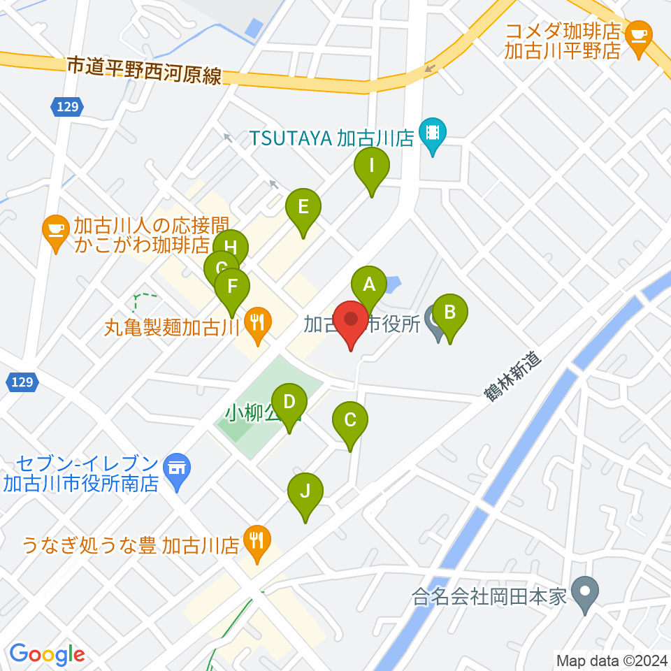 SHOWAグループ市民会館周辺のカフェ一覧地図