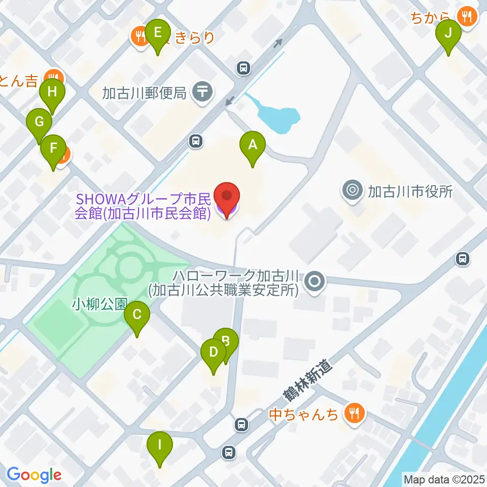 SHOWAグループ市民会館周辺のカフェ一覧地図