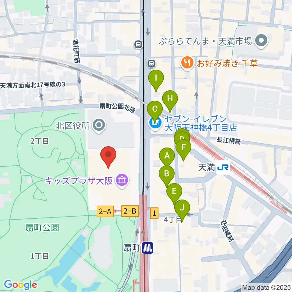 カンテレ扇町スクエア周辺のカフェ一覧地図