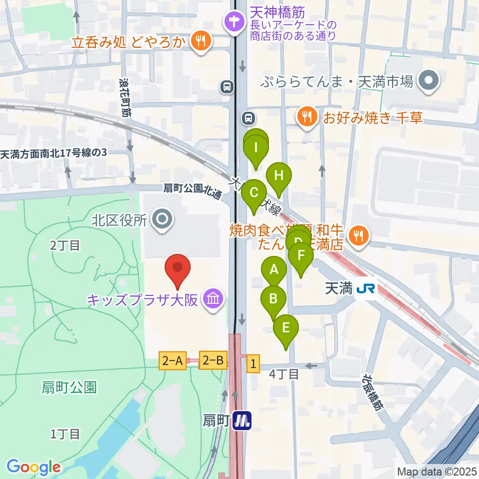 カンテレ扇町スクエア周辺のカフェ一覧地図