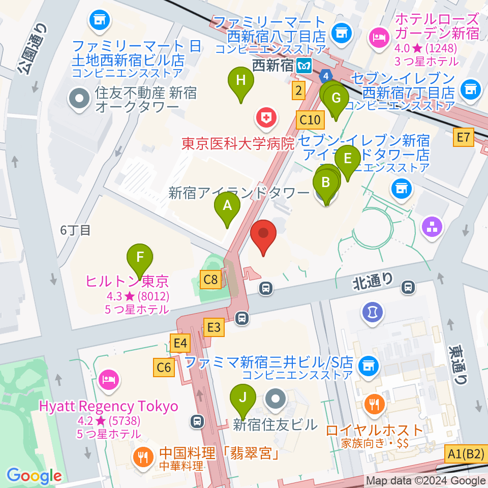 新宿ReNY周辺のカフェ一覧地図