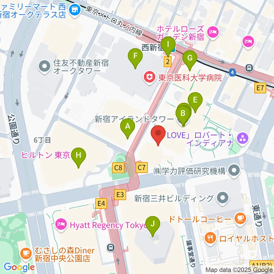 新宿ReNY周辺のカフェ一覧地図