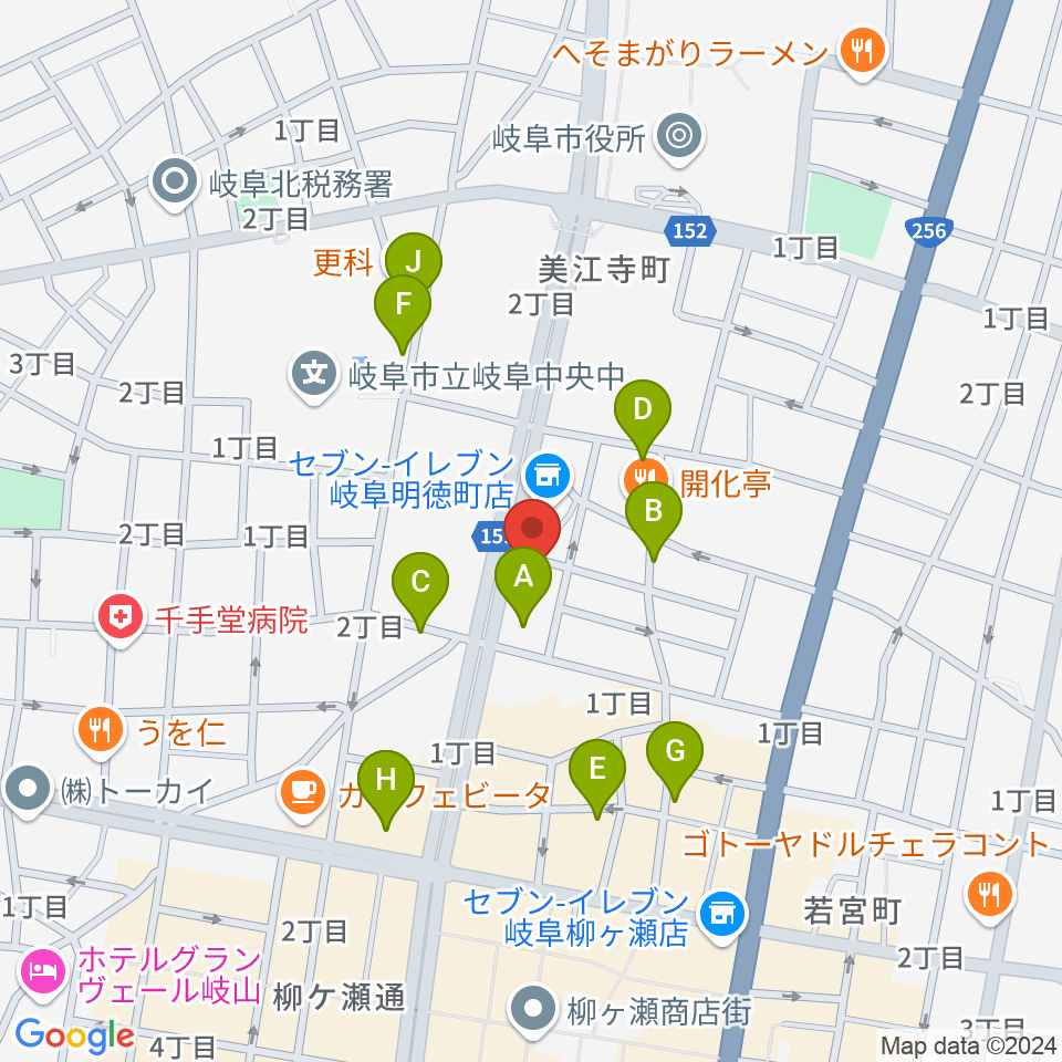 ドリームシアター岐阜周辺のカフェ一覧地図