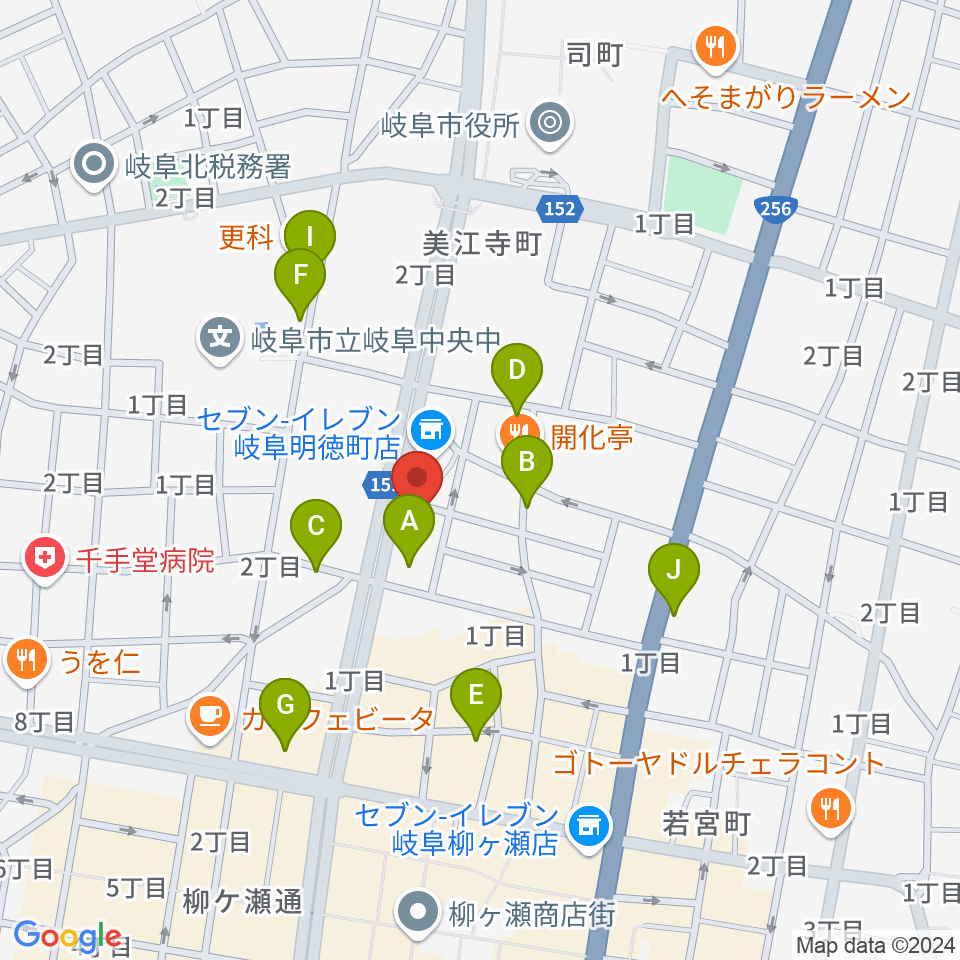 ドリームシアター岐阜周辺のカフェ一覧地図