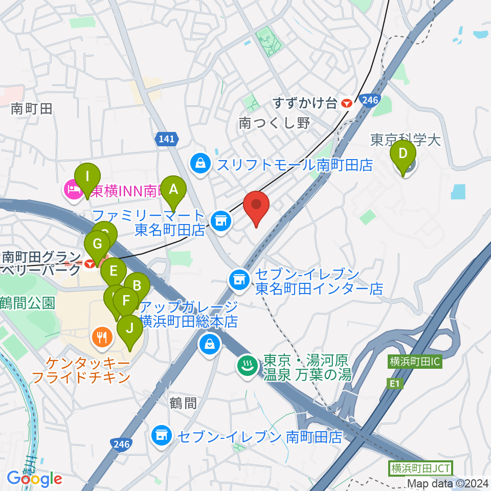 丸山ギター教室周辺のカフェ一覧地図