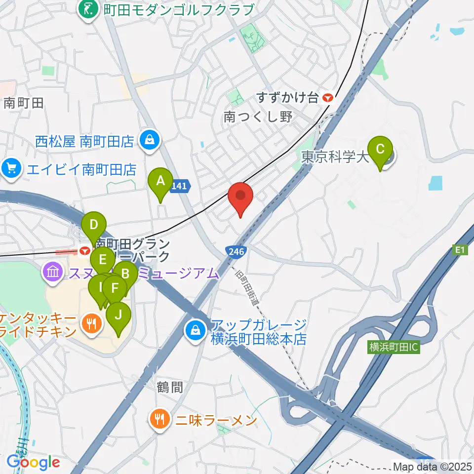 丸山ギター教室周辺のカフェ一覧地図