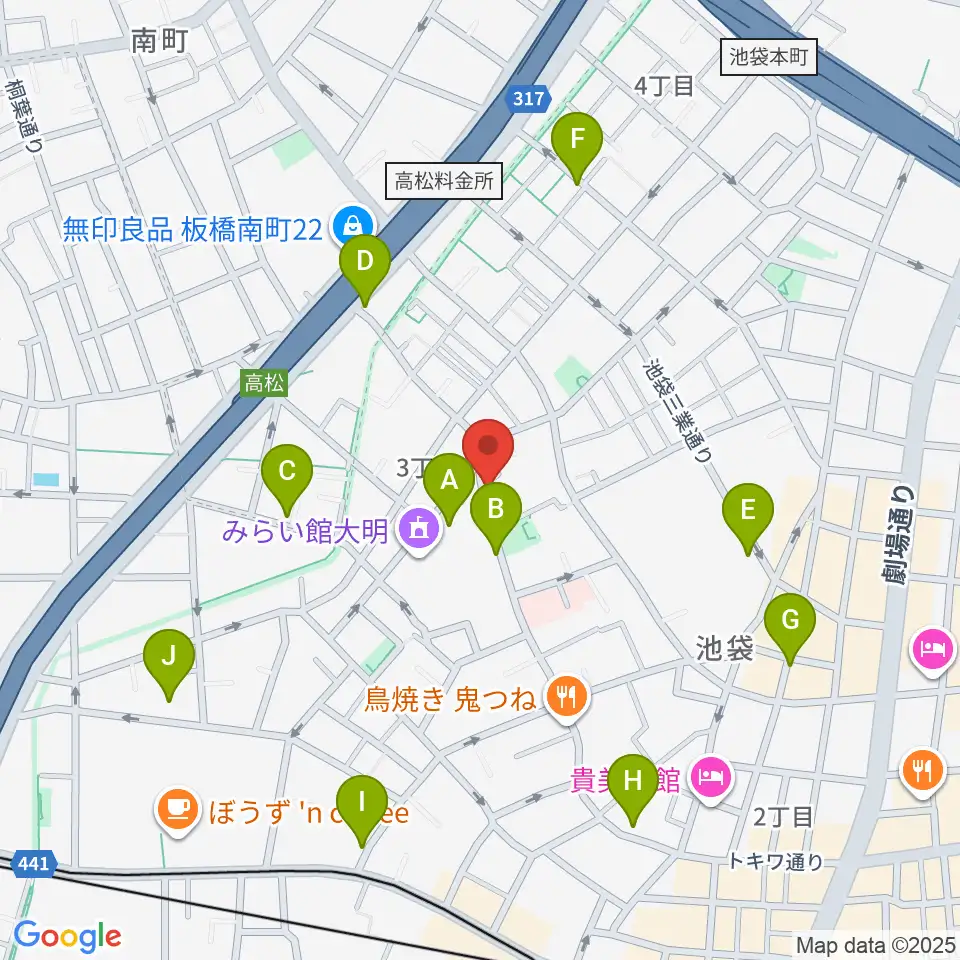 池袋ビッグバンボックス周辺のカフェ一覧地図