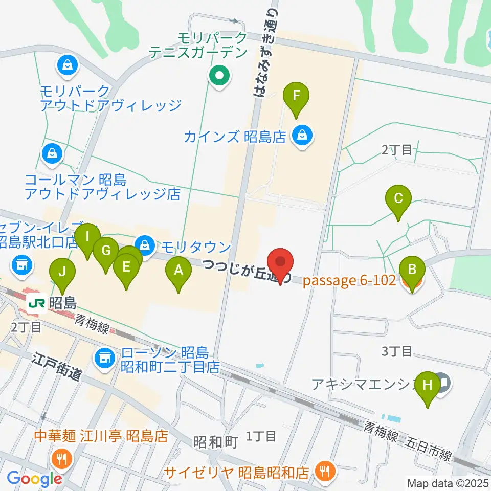 FOSTERホール 昭島市民会館周辺のカフェ一覧地図