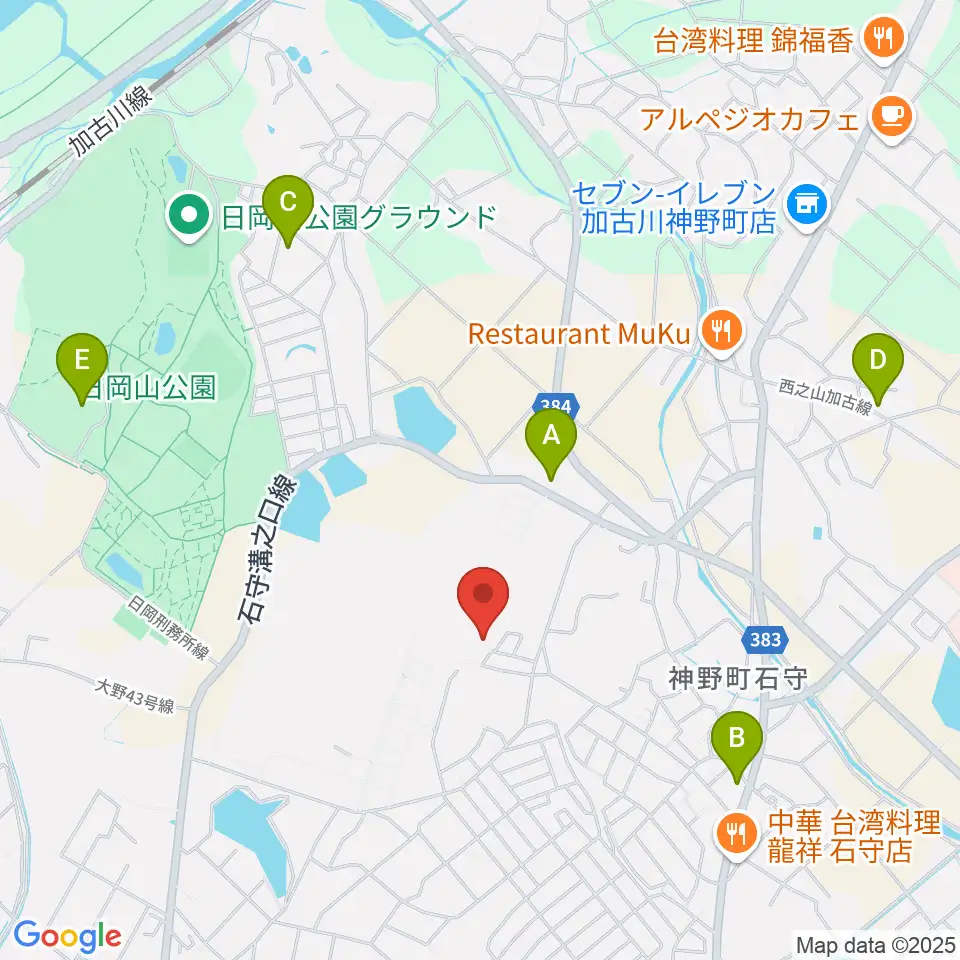 ギター工房サウンドリバー周辺のカフェ一覧地図