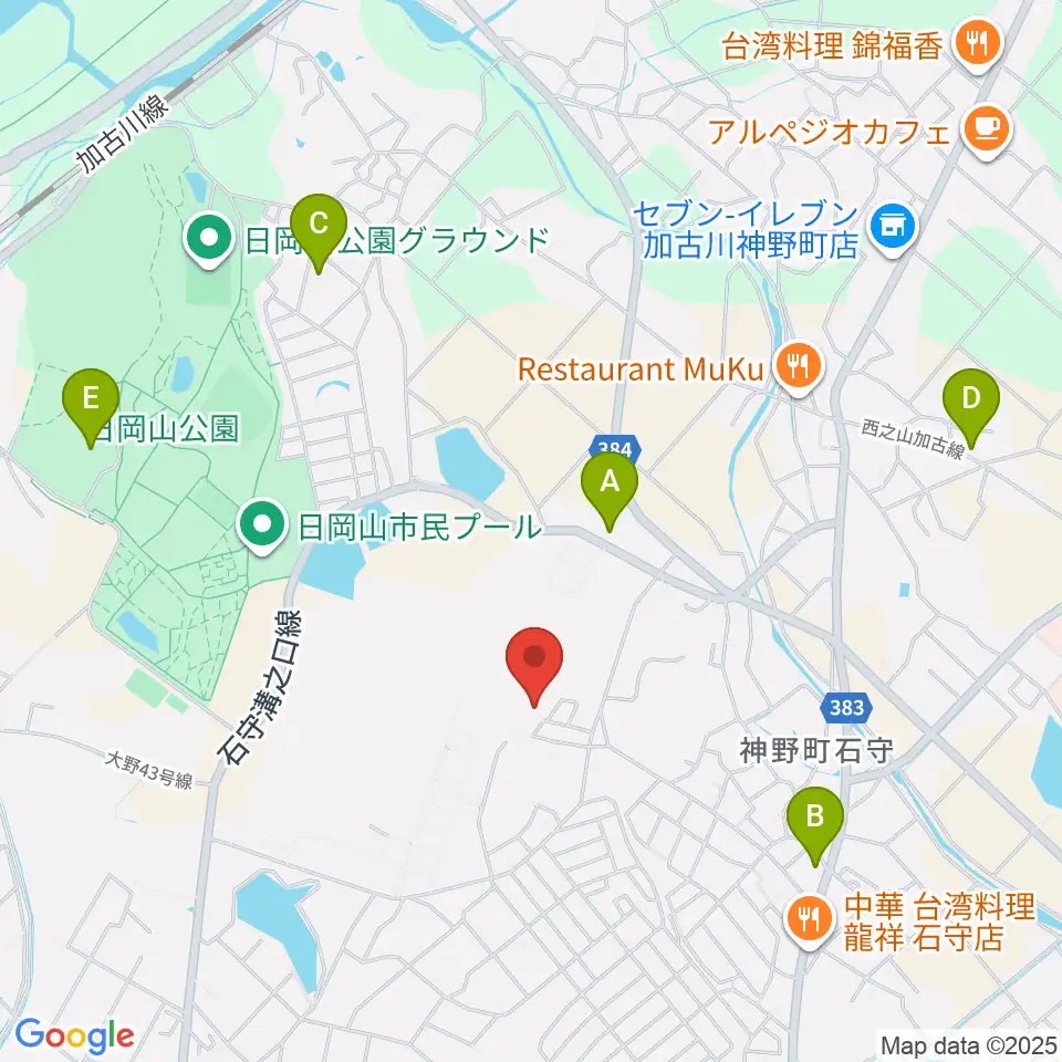 ギター工房サウンドリバー周辺のカフェ一覧地図