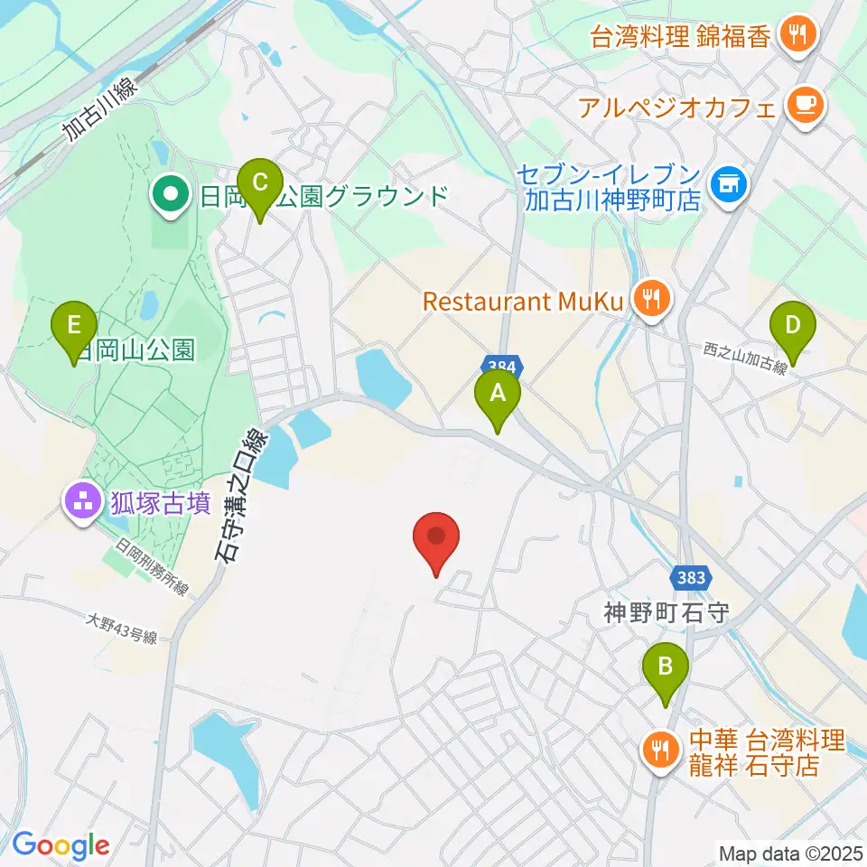 ギター工房サウンドリバー周辺のカフェ一覧地図