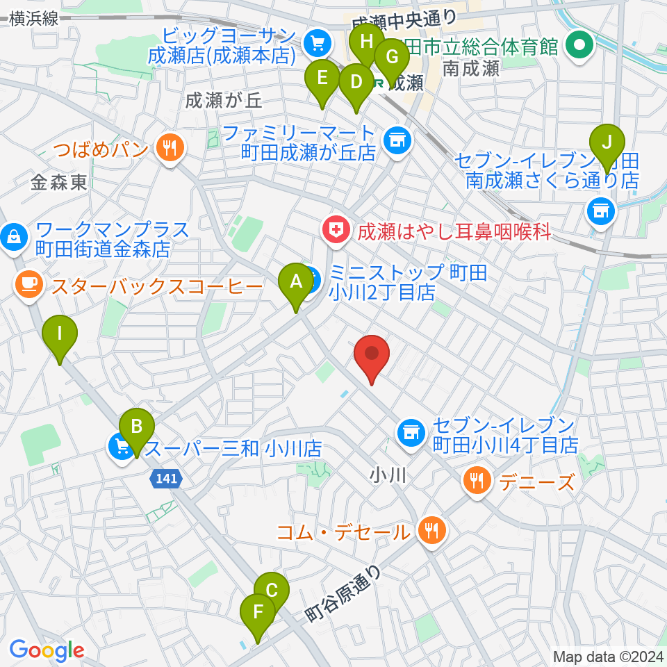 ダッチママスタジオ周辺のカフェ一覧地図