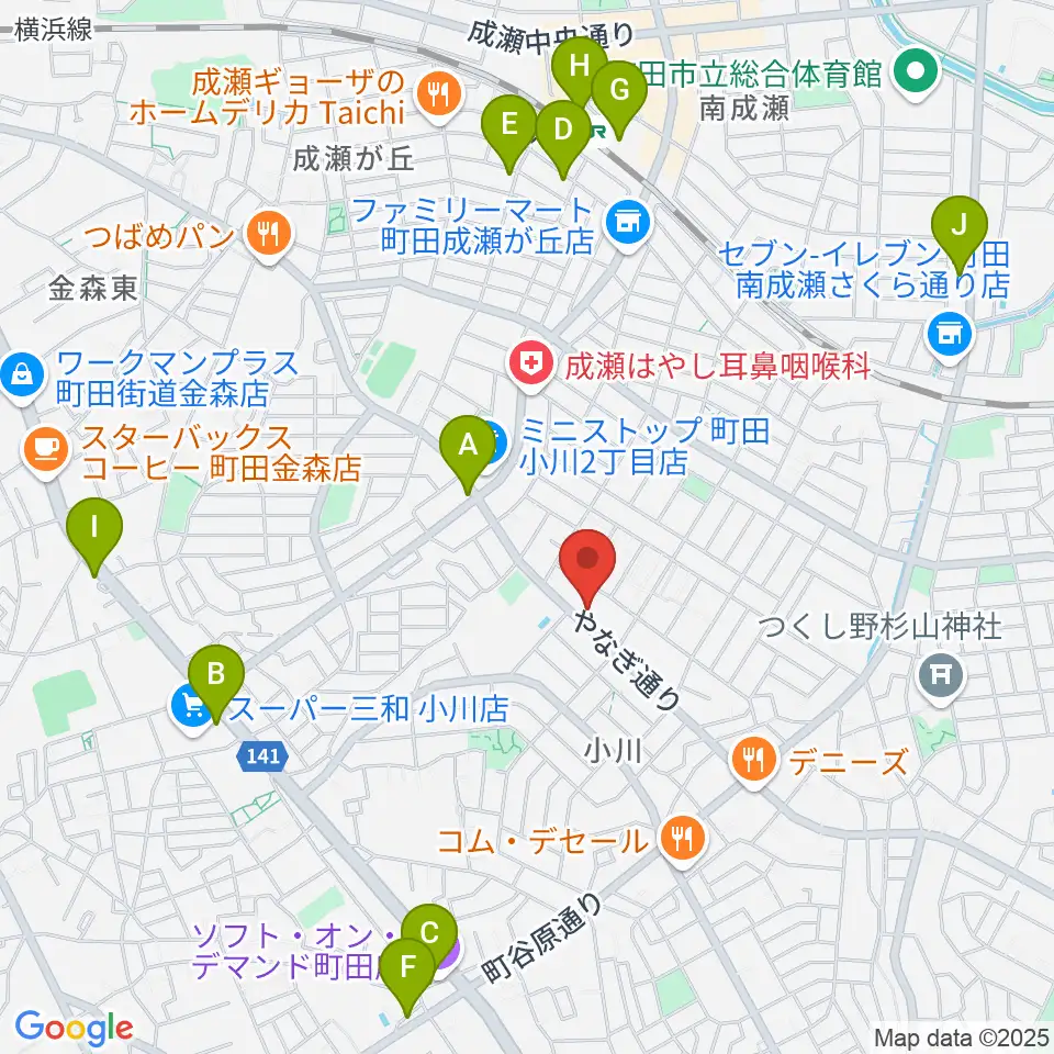 ダッチママスタジオ周辺のカフェ一覧地図