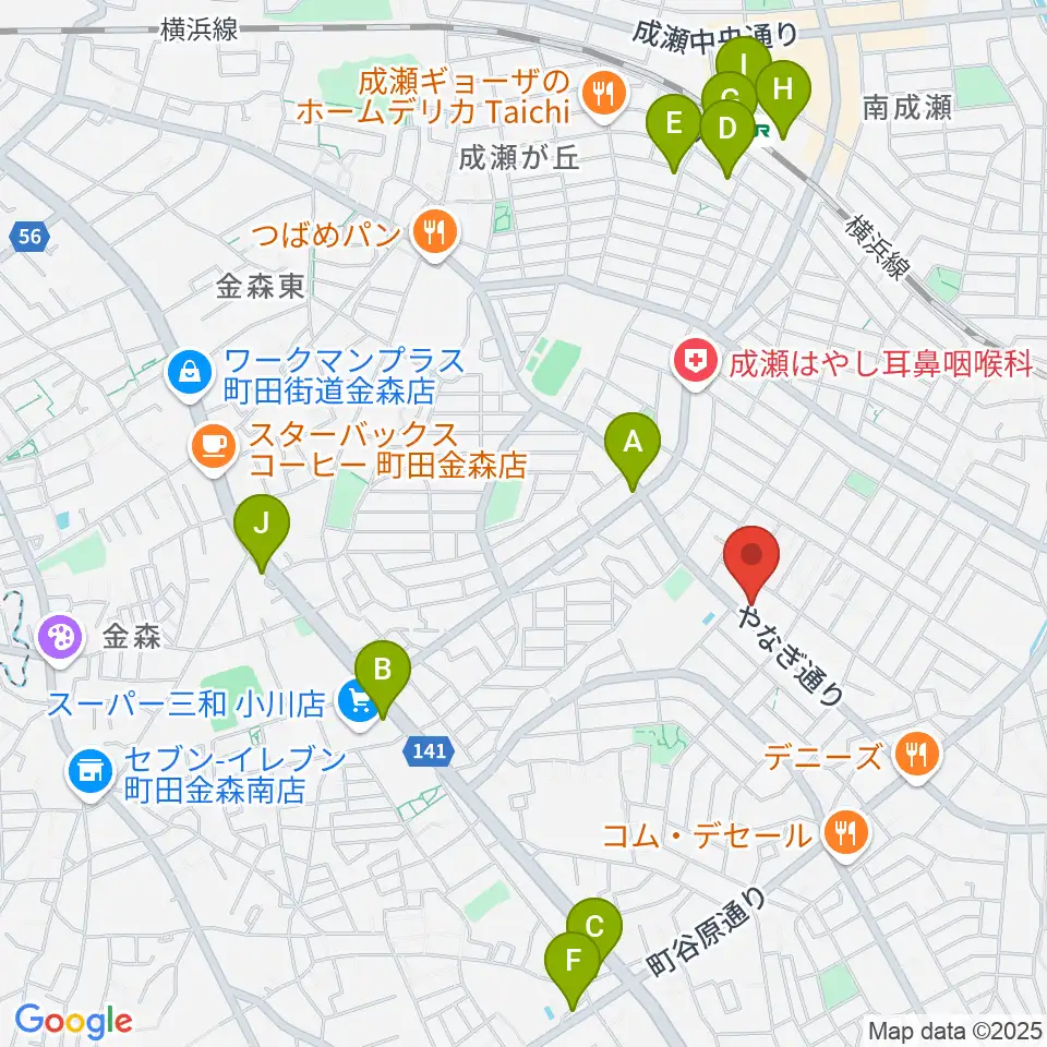ダッチママスタジオ周辺のカフェ一覧地図