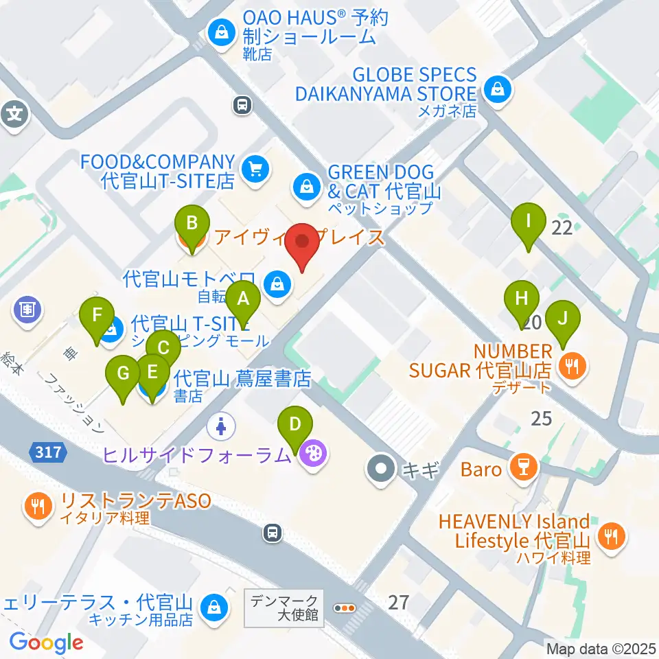 T-SITE GARDEN GALLERY周辺のカフェ一覧地図