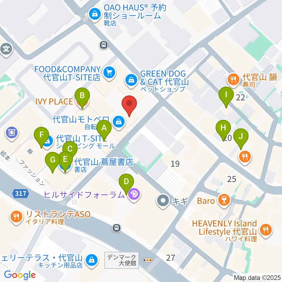 T-SITE GARDEN GALLERY周辺のカフェ一覧地図