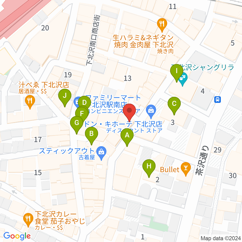 下北沢WAVER周辺のカフェ一覧地図