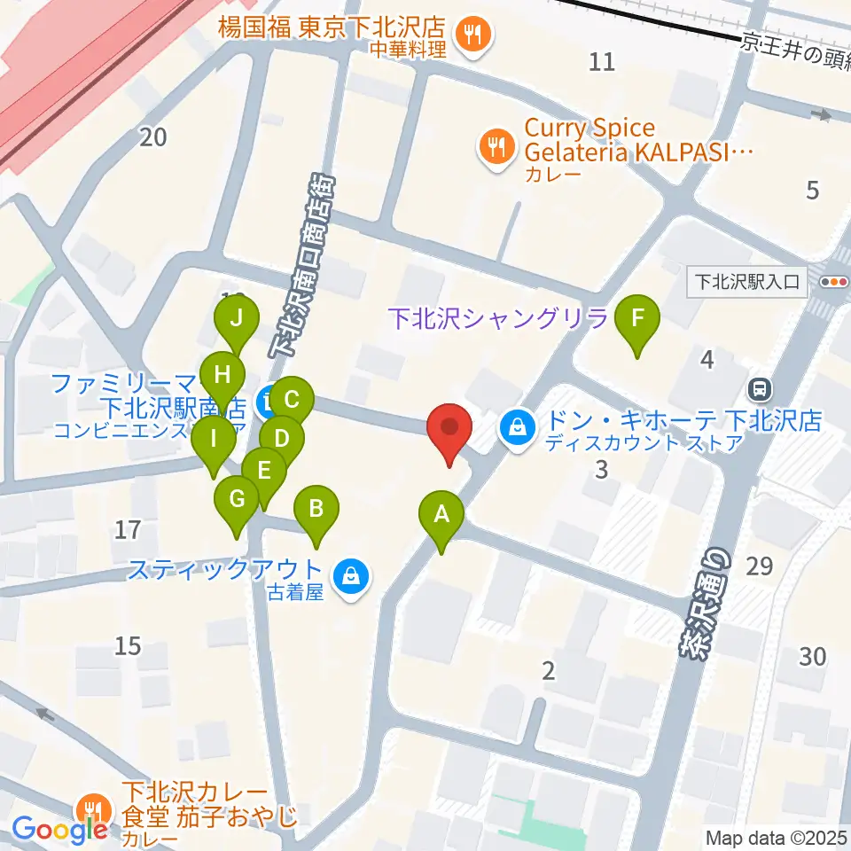 下北沢WAVER周辺のカフェ一覧地図