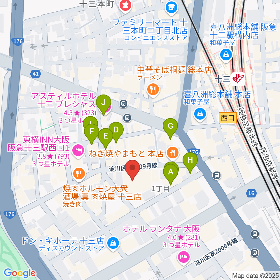 Studio246 JUSO周辺のカフェ一覧地図