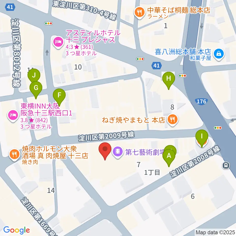Studio246 JUSO周辺のカフェ一覧地図