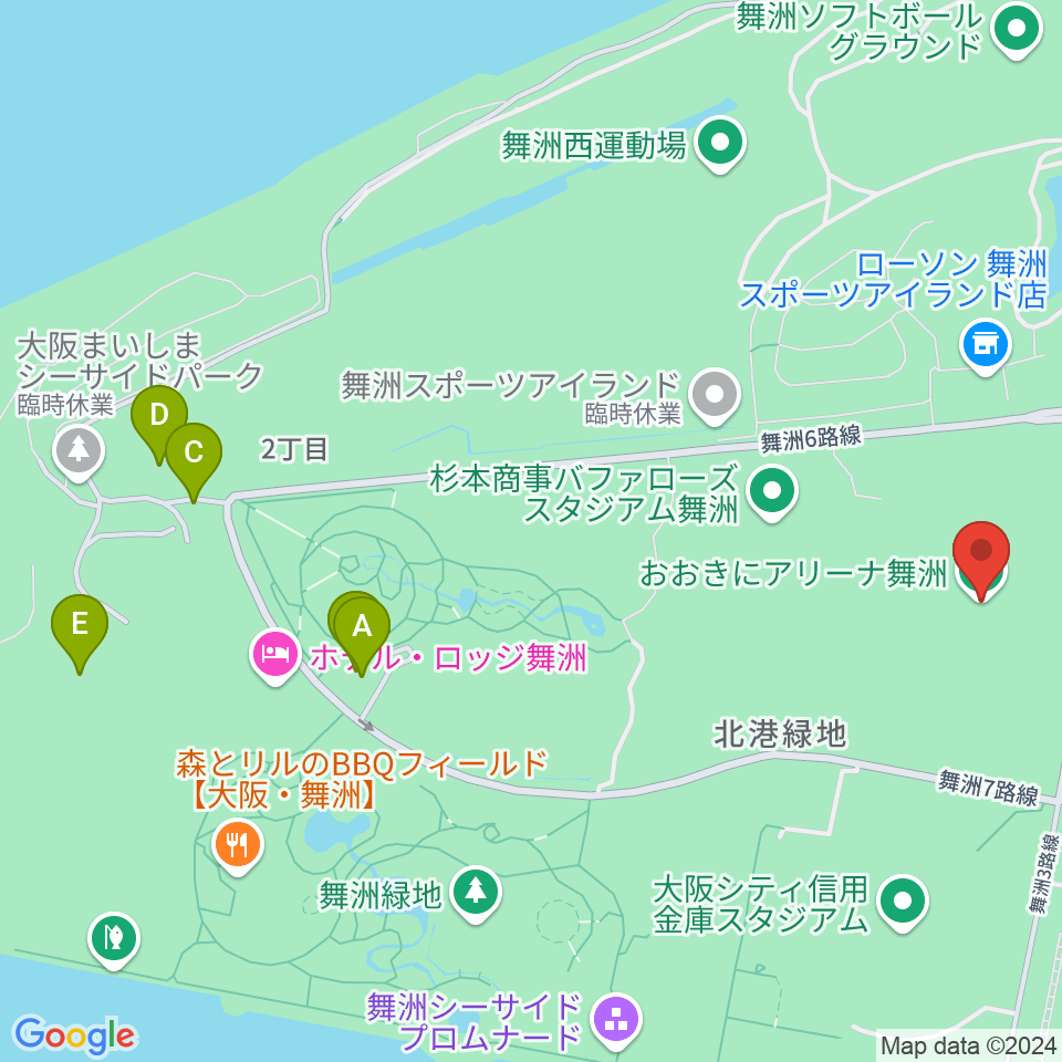 おおきにアリーナ舞洲周辺のカフェ一覧地図