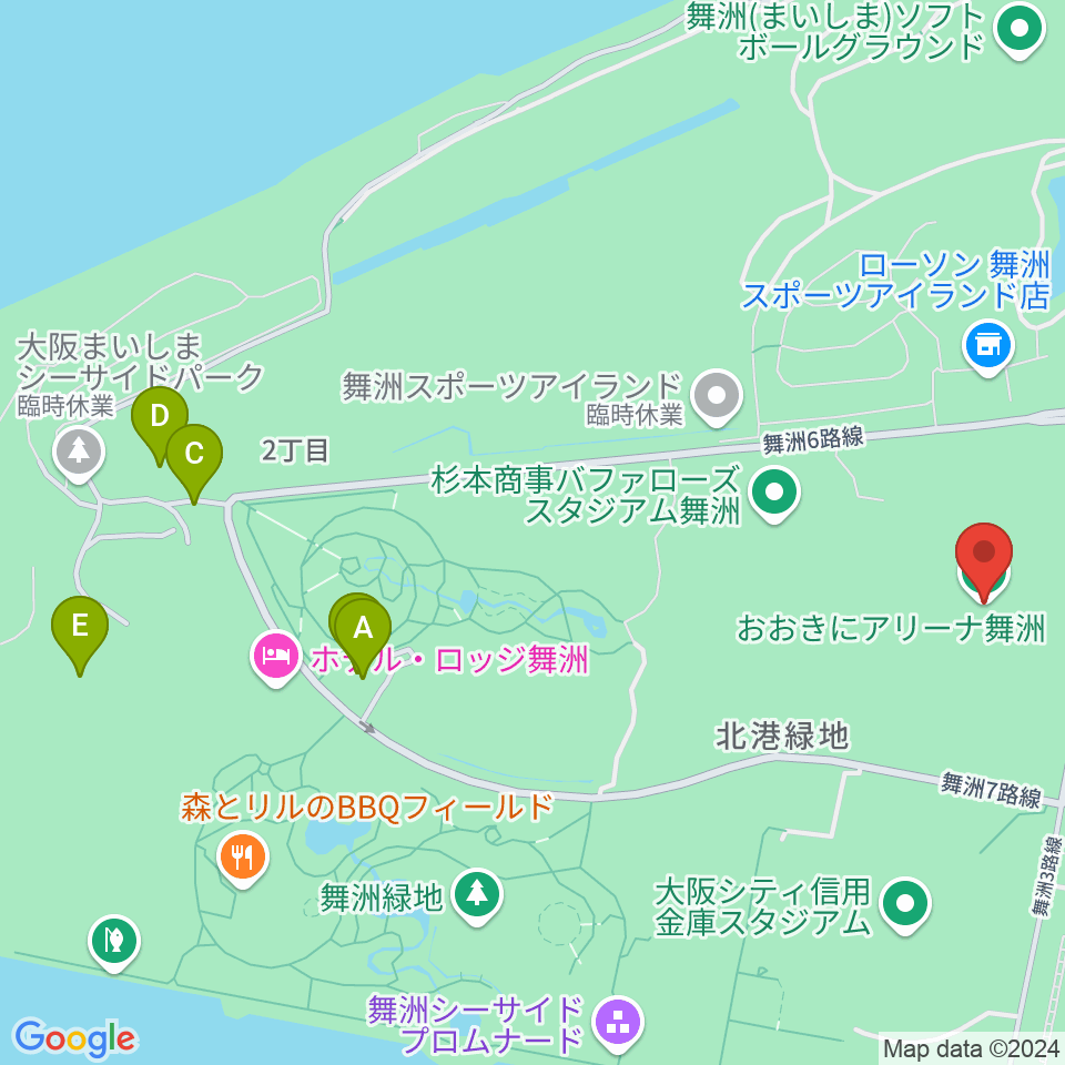 おおきにアリーナ舞洲周辺のカフェ一覧地図