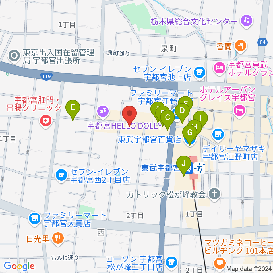 LOVE SOUNDS STUDIO周辺のカフェ一覧地図