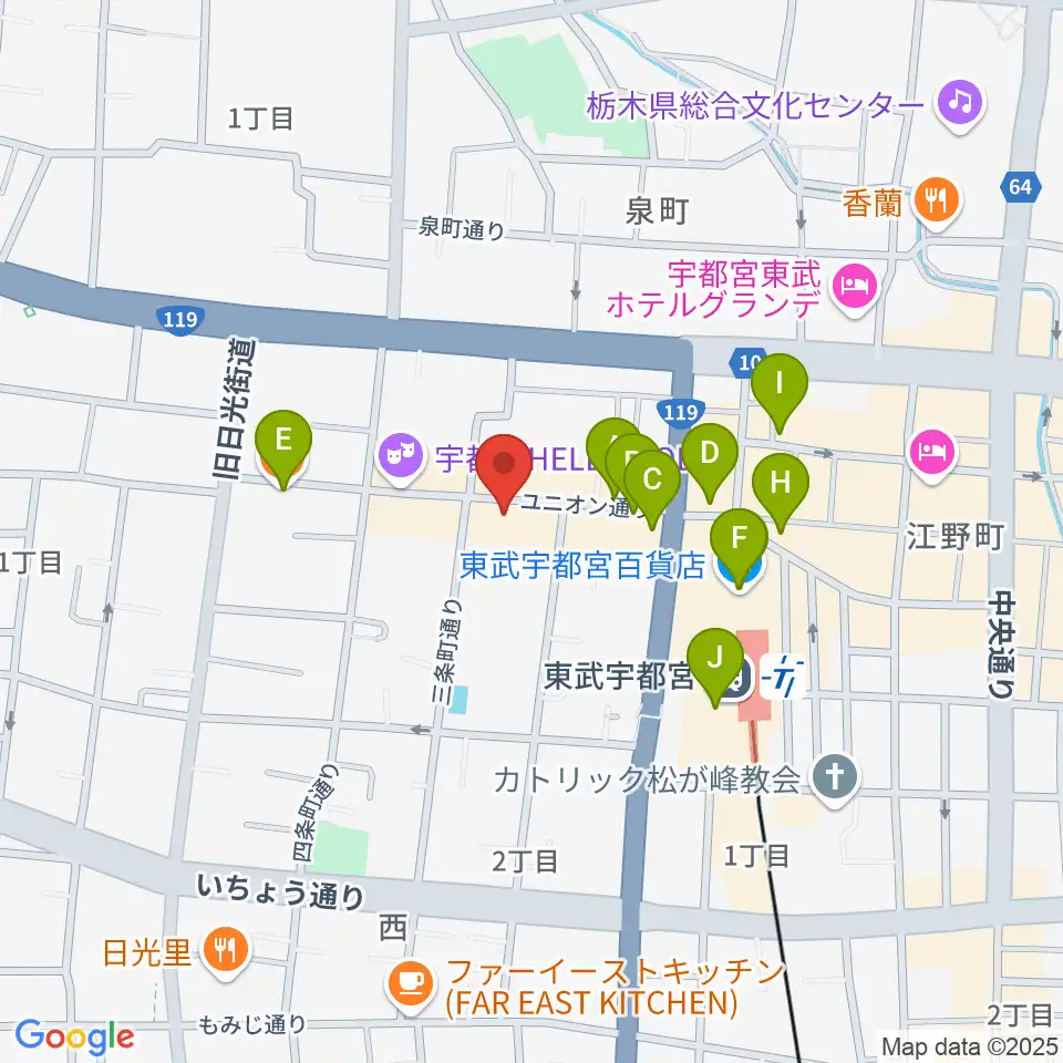 LOVE SOUNDS STUDIO周辺のカフェ一覧地図