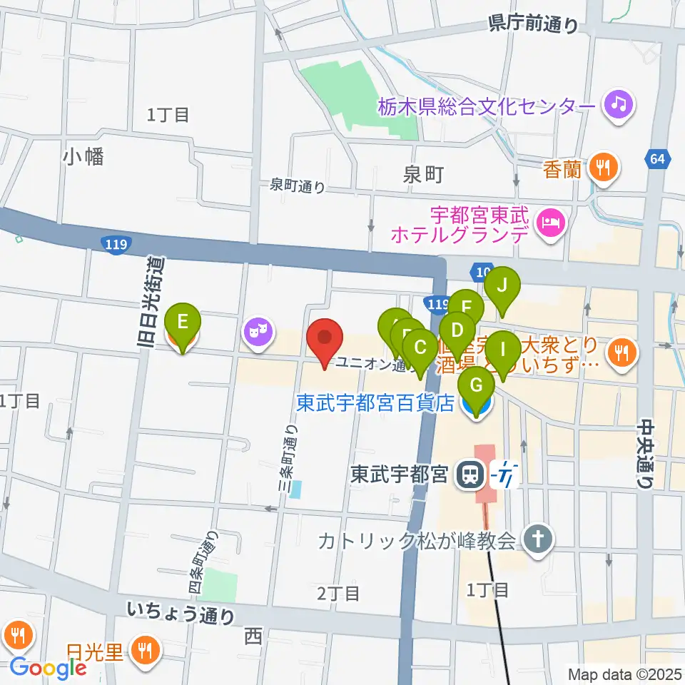 LOVE SOUNDS STUDIO周辺のカフェ一覧地図