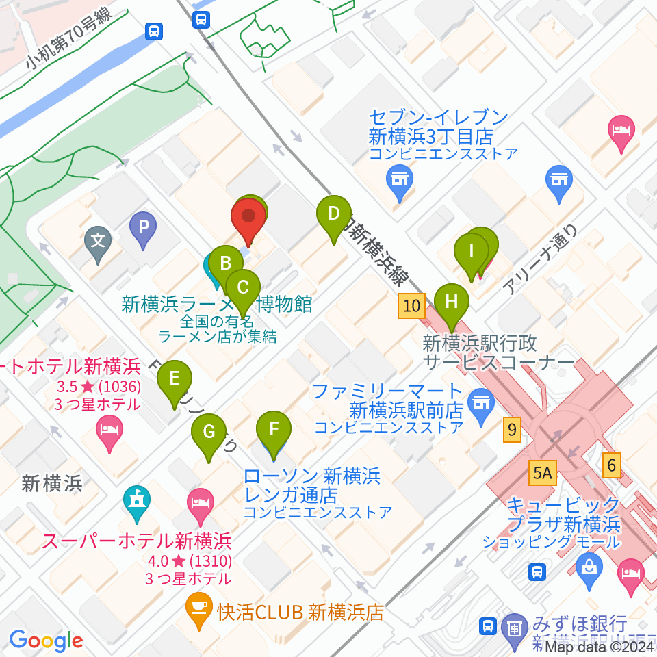 新横浜チャーリーズバー周辺のカフェ一覧地図