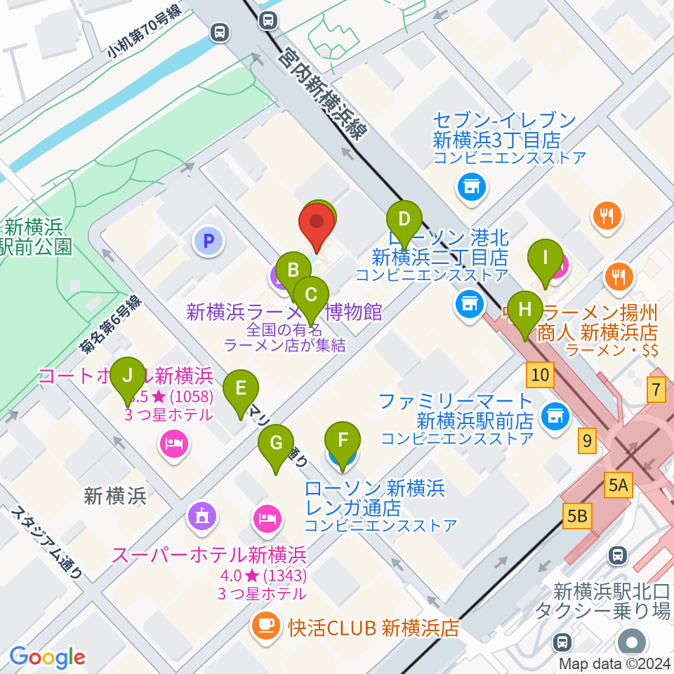 新横浜チャーリーズバー周辺のカフェ一覧地図