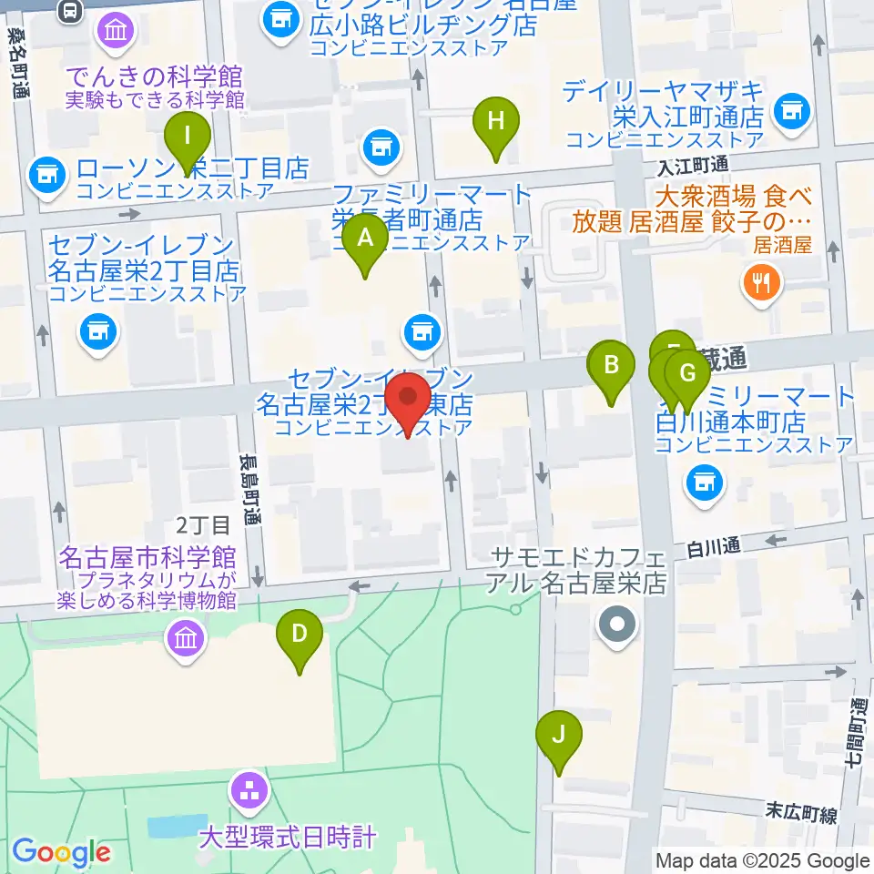 アーク栄サロンホール周辺のカフェ一覧地図