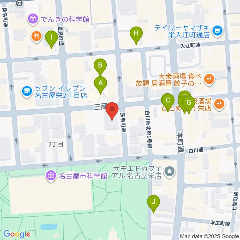 アーク栄サロンホール周辺のカフェ一覧地図