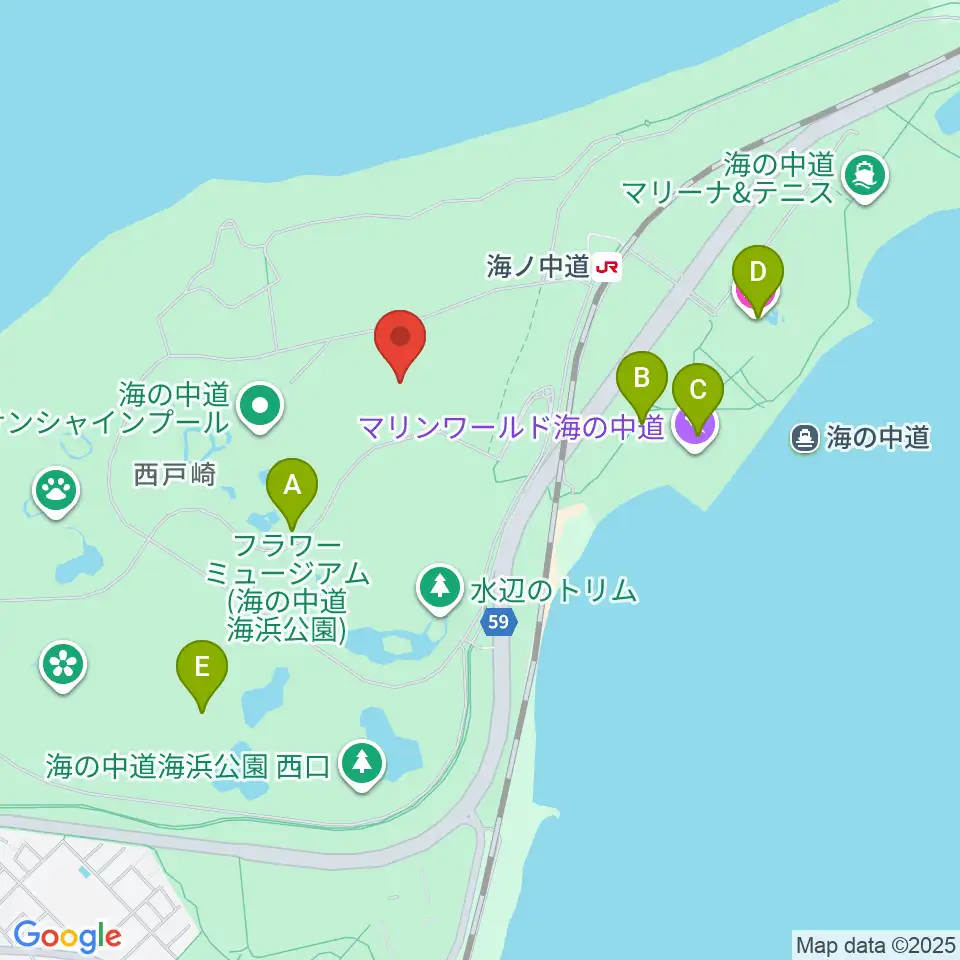 海の中道海浜公園 野外劇場周辺のカフェ一覧地図