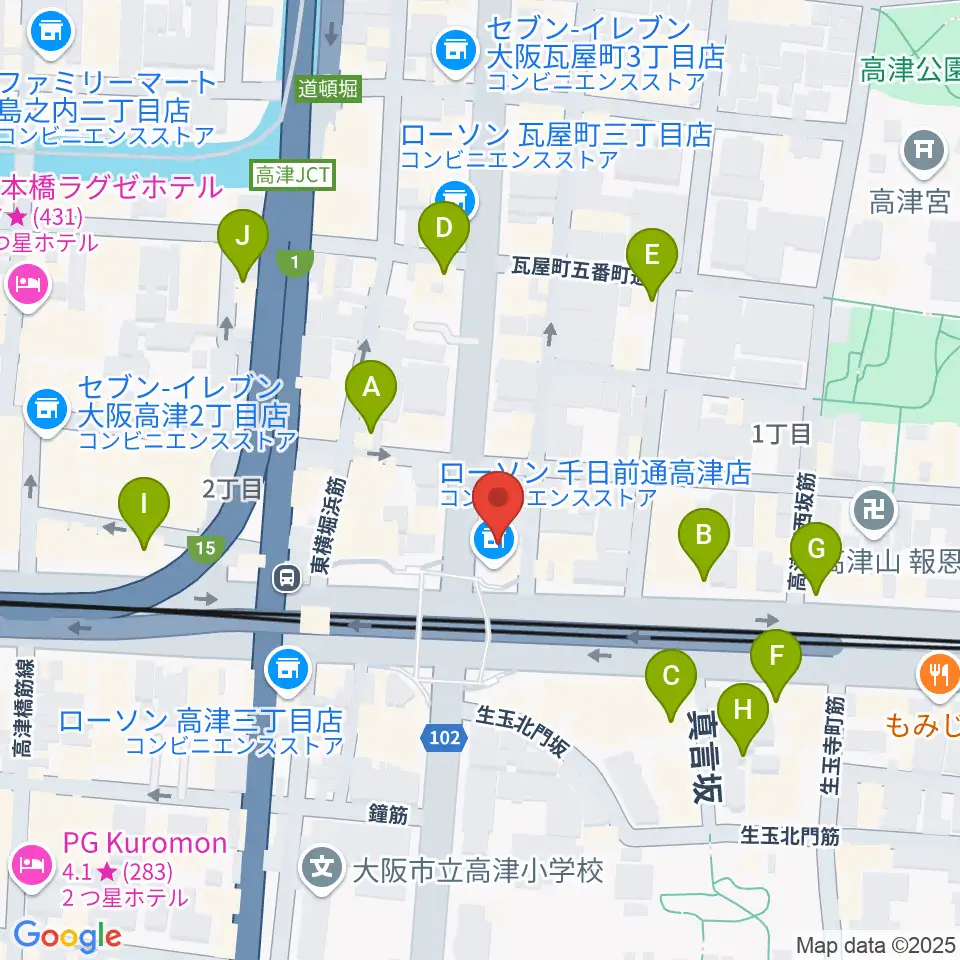 STARBOX周辺のカフェ一覧地図