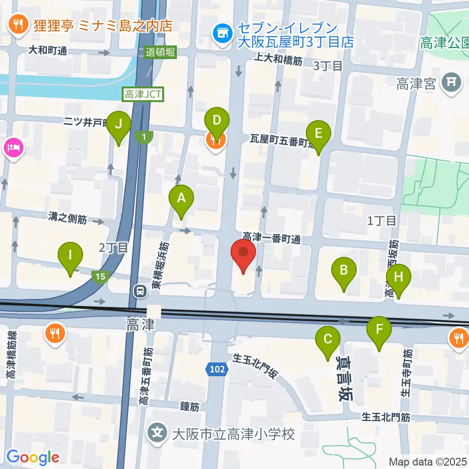 STARBOX周辺のカフェ一覧地図